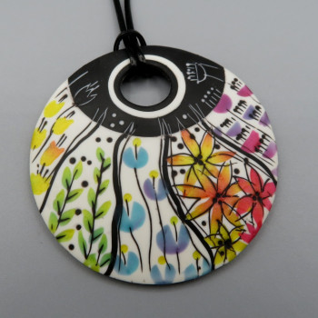 Faux watercolor pendant 8