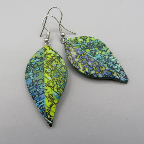 Leaf Earrings Blue/green 
