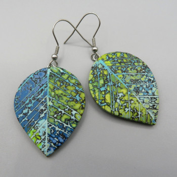 Leaf Earrings Blue/green (drops)