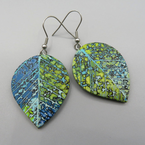 Leaf Earrings Blue/green (drops)