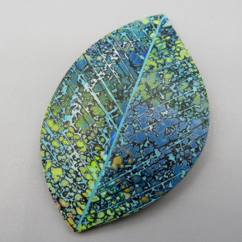 Leaf Brooch - Blue/Turquoise/Green