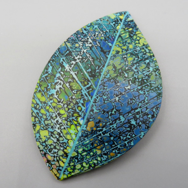 Leaf Brooch - Blue/Turquoise/Green