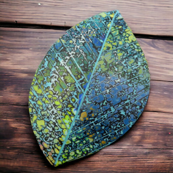 Leaf Brooch - Blue/Turquoise/Green