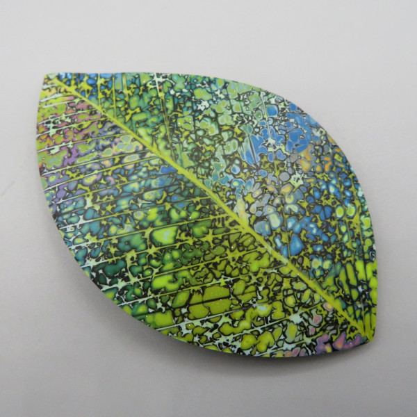 Leaf Brooch - Green/Blue