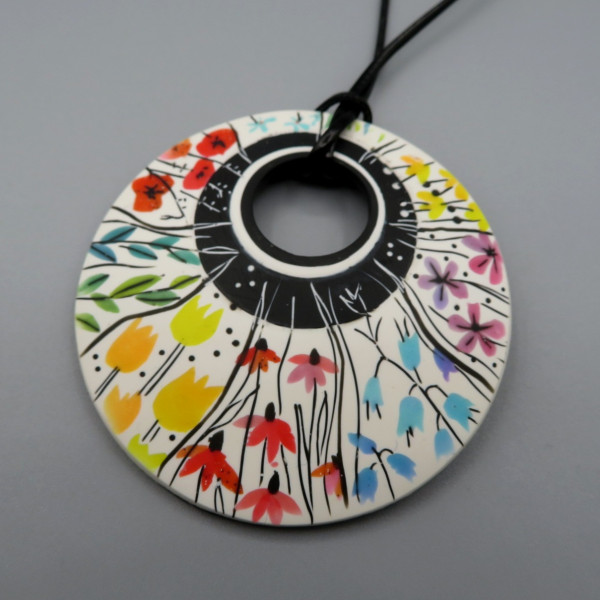 Faux watercolor pendant - The Spring 