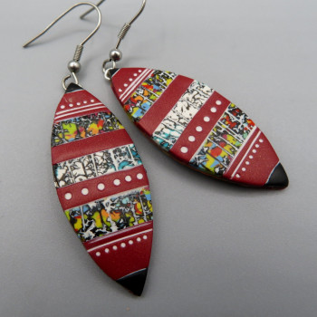 Kumbaya Earrings - Dark red