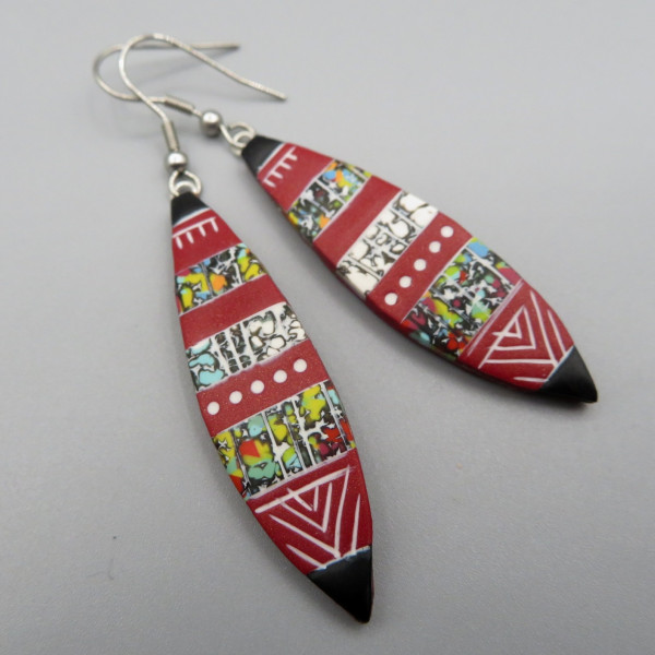 Kumbaya Earrings - Dark red (slim)