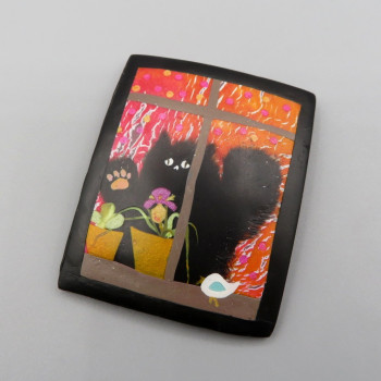 Lockdown Kitty -  brooch