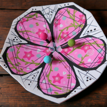 Cool Flower brooch - Pink