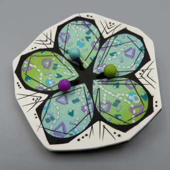 Cool Flower brooch -Mint Green