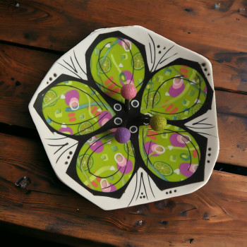Cool Flower brooch -Lime Green