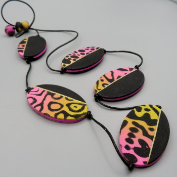 Tropical Frogs - necklace (Lime Green/Turquoise)