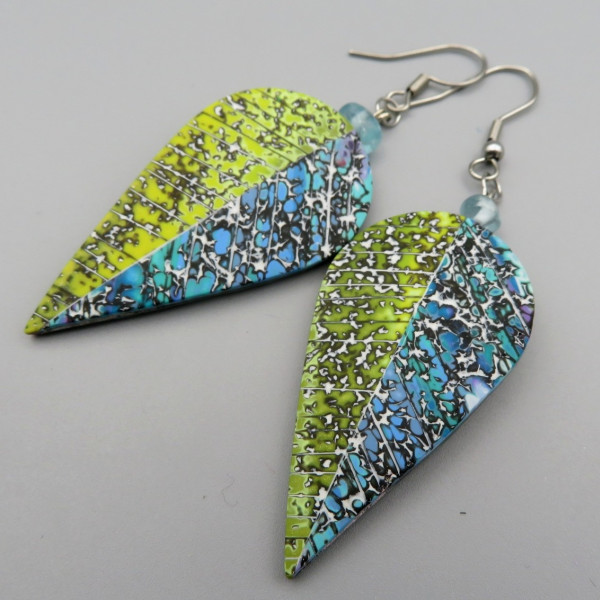 Leaf Earrings with natural apatites