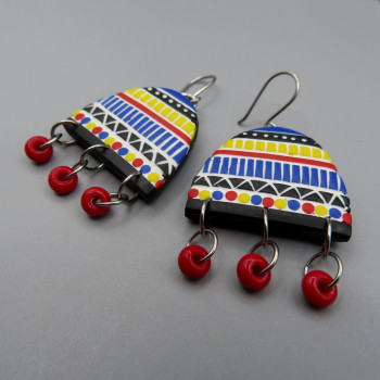 Guilty pleasure, micro mosaic Earrings