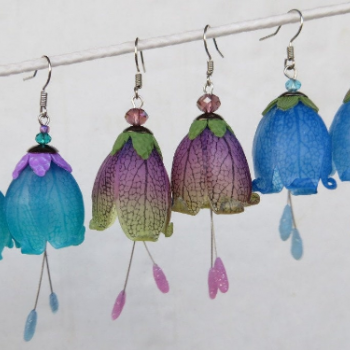 Transparent Organic Bell Earrings - Polymer Clay Tutorial