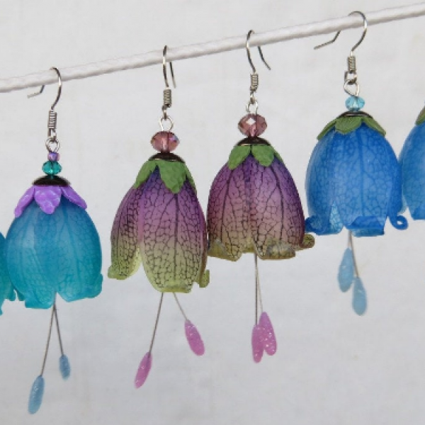 PDF -Transparent Organic Bell Earrings - Polymer Clay Tutorial