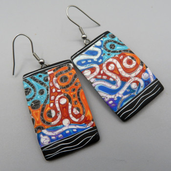Faux Batik Retro Earrings 