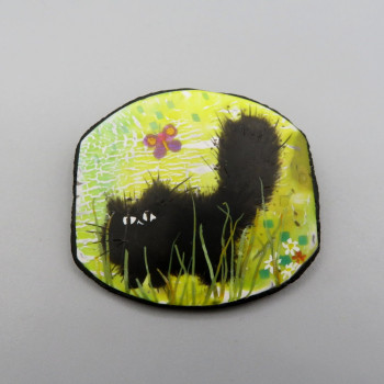 Morning Cat brooch