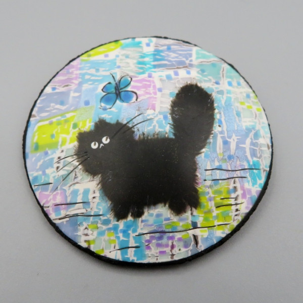 Kitty and Buterfy - brooch