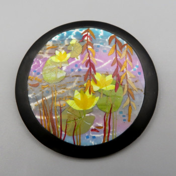 Sunset in the Water Lily Pond - brooch