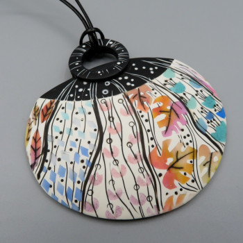 Faux watercolor pendant 2